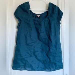 J. Jill L sleeveless marine blue linen top